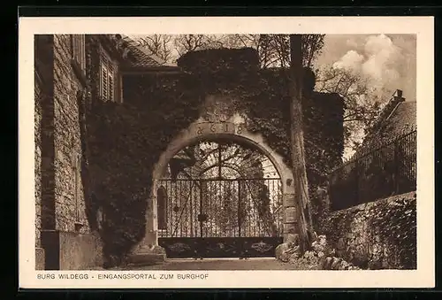 AK Wildegg, Burg Wildegg, Eingangsportal zum Burghof