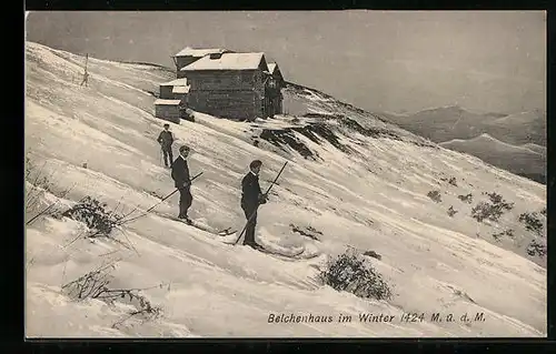 AK Grosser Belchen, Berggasthof Belchenhaus im Winter