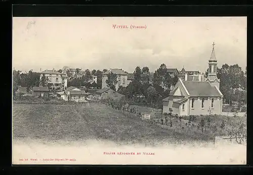 AK Vittel, Eglise Refomrée et Villas