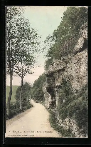 AK Épinal, Roches sur la Route d`Archettes