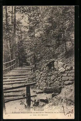 AK Bruyères, Fontaine Miraculeuse au bas de la Chapelle de la Roche