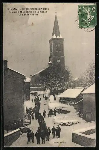 AK St. Benoit, L`Eglise et la Sortie de la Messe