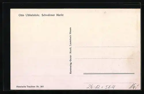 Künstler-AK Otto Ubbelohde: Schwalm, Hessische Tracht auf dem Schwälmer Markt