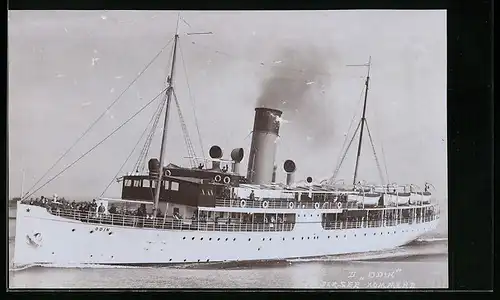 Foto-AK Max Dreblow, Stettin: Passagierschiff Odin nähert sich dem Hafen