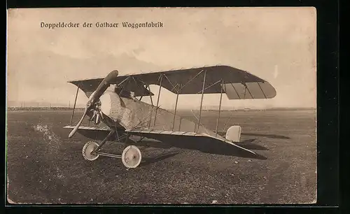 Foto-AK Sanke Nr.: Doppeldecker-Flugzeug der Gothaer Waggonfabrik