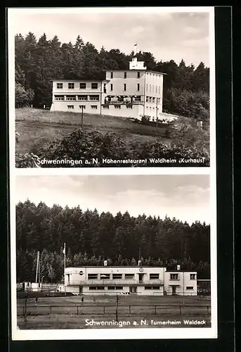 AK Schwenningen a. N., Höhenrestaurant Waldheim, Turnerheim Waldeck