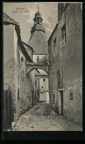AK Weiden, Gassenpartie hinter der Mauer