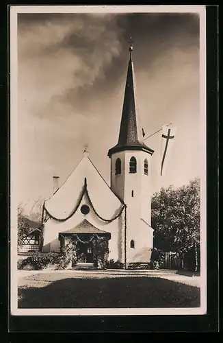 AK Partenkirchen, Blick auf die ev. luth. Kirche