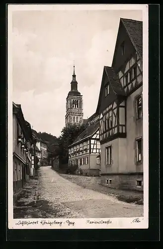 AK Königsberg /Bay., Marienstrasse mit Fachwerkhäusern