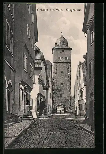 AK Ochsenfurt a. Main, Strasse durch den Klingenturm
