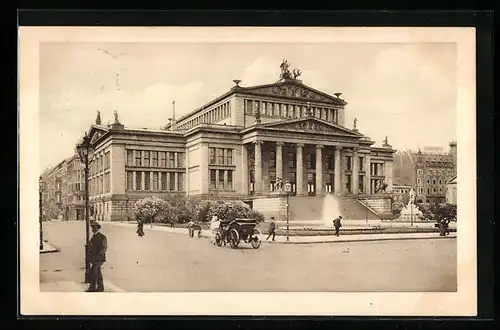 AK Berlin, Königliches Schauspielhaus, Gendarmenmarkt, Pferdekutsche