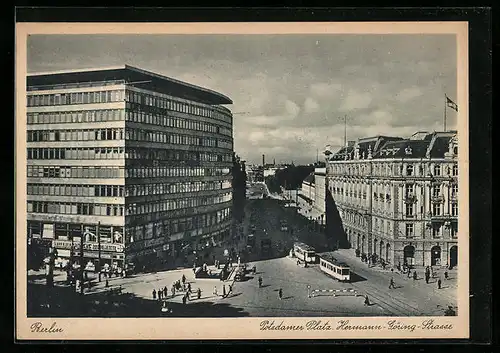 AK Berlin, Potsdamer Platz, Hermann-Göring-Strasse, Strassenbahn, Columbushaus