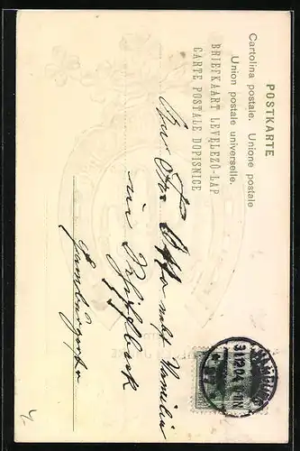 AK Jahreszahl 1905 mit Hufeisen