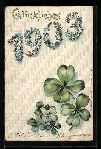 AK Kleeblatt mit Jahreszahl 1903