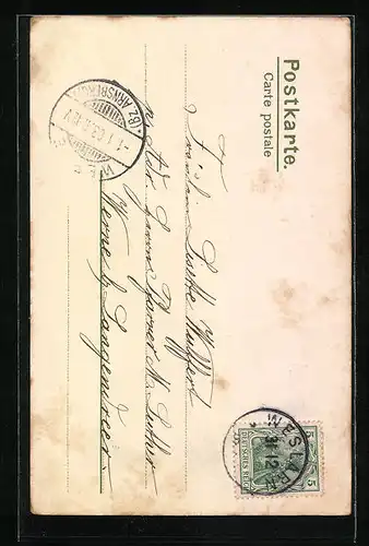 AK Kleeblatt mit Jahreszahl 1903