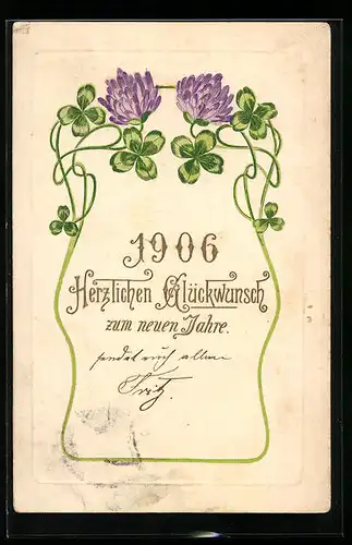 AK Blühender Kleeblatt 1906