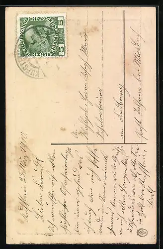 AK Mädchen mit Osterküken und Palmkätzchenzweig