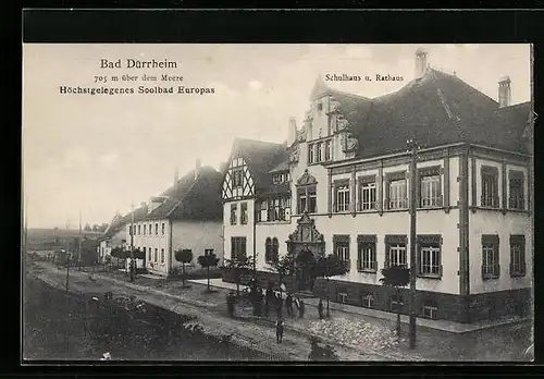 AK Bad Dürrheim, Schulhaus und Rathaus