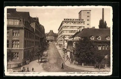 AK Schwenningen a. N., Kienzle Uhrenfabriken und Postamt