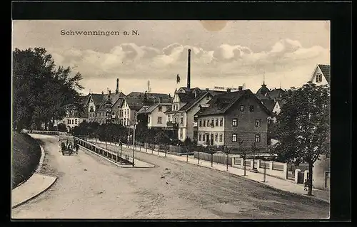 AK Schwenningen a. N., Strassenpartie im Ort