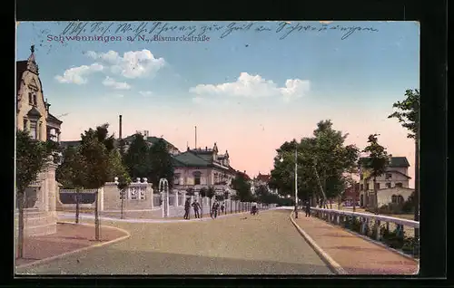 AK Schwenningen a. N., Partie in der Bismarckstrasse