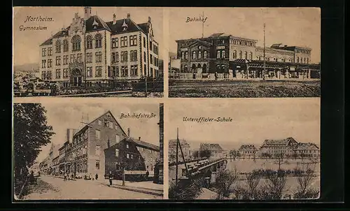 AK Northeim, Bahnhof, Gymnasium, Bahnhofstrasse, Unteroffizier-Schule