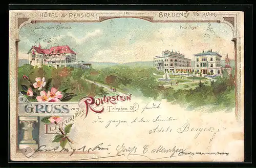 Lithographie Bredeney a.d. Ruhr, Hotel & Pension Ruhrstein