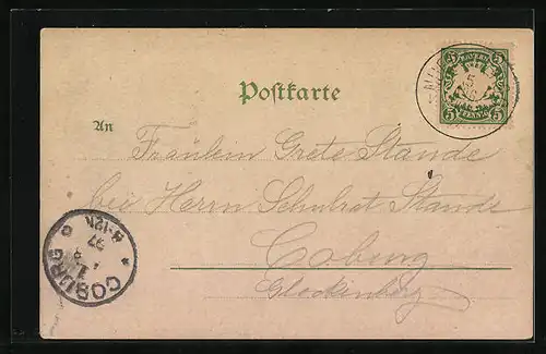 Lithographie Nürnberg, Albrecht Dürer-Denkmal, Albrecht-Dürer-Haus, Bratwurstglöcklein