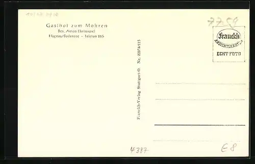 AK Hagnau /Bodensee, Gasthof zum Mohren