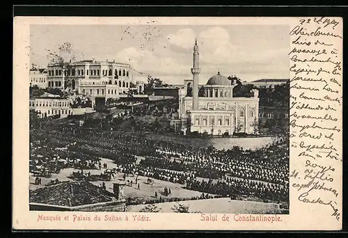 AK Constantinople, Mosquee et Palais du Sultan a Yildiz