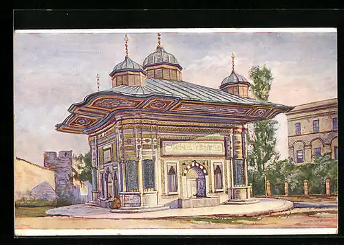 Künstler-AK Constantinople, Fontaine d`Ahmed a Stamboul