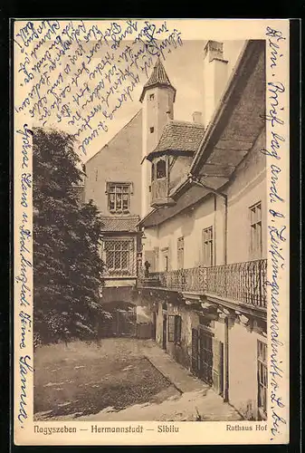 AK Hermannstadt, Blick in den Rathaushof