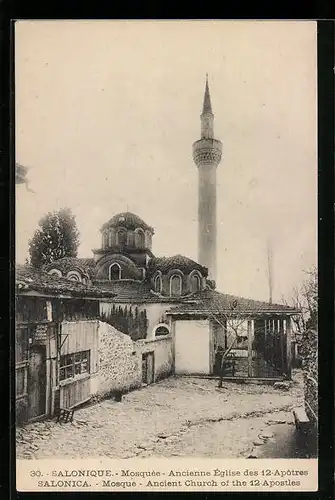 AK Salonique, Blick auf eine orthodoxe Kirche und Moschee