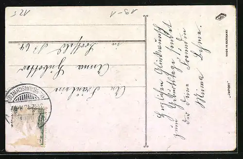 AK Reichsbank Zwanzig Mark, Hübsches Mädchen mit Geldsack