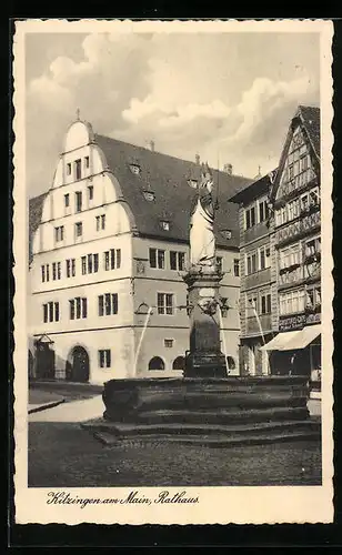 AK Kitzingen am Main, Brunnen vorm Rathaus