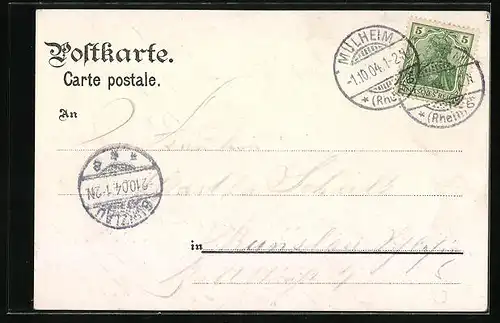 Lithographie Köln, Uferpartie mit Dom, St. Gereon-Kirche, Hahnentor