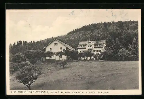 AK Schweigmatt i. bad. Schwarzwald, Pension Ed. Klemm