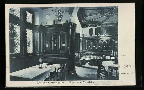 AK Freiburg i. B., Alte Burse, Altdeutsche Weinstube