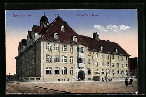 AK Speyer a. Rh., Zeppelinschulhaus, Gebäudeansicht