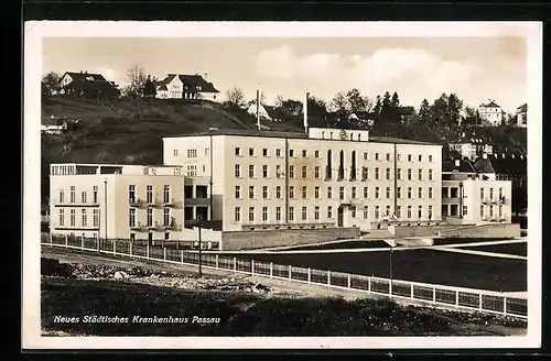 AK Passau, Gesamtansicht vom neuen Städtischen Krankenhaus