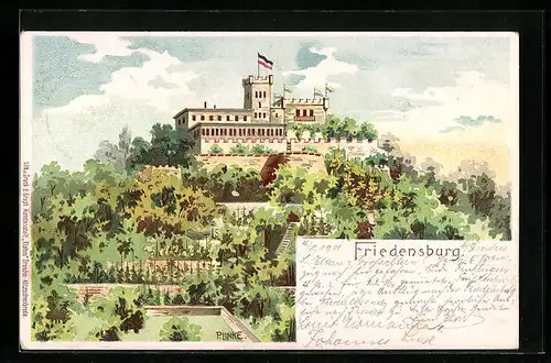 Lithographie Niederlössnitz, Friedensburg