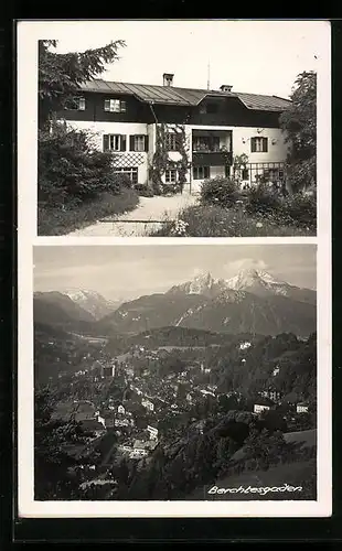 AK Berchtesgaden, Ortsansicht aus der Vogelschau, Gebäudeansicht