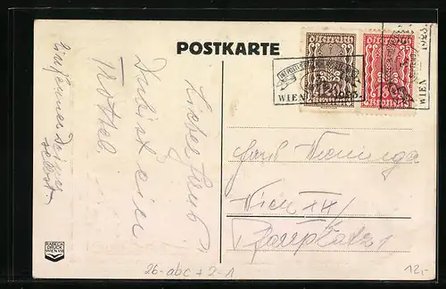 Künstler-AK sign. Ludwig Hesshaimer: Wien, Internationale Postwertzeichen Ausstellung, Postbote zu Pferde