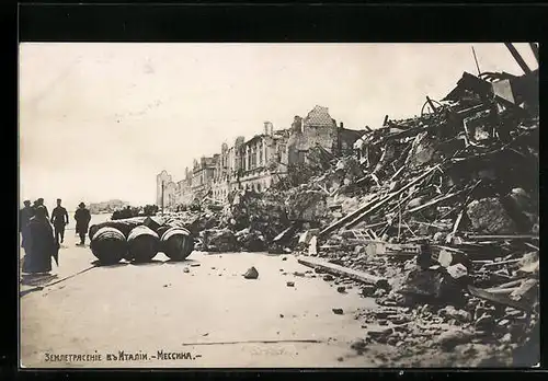 AK Messina, Zerstörungen nach Erdbeben