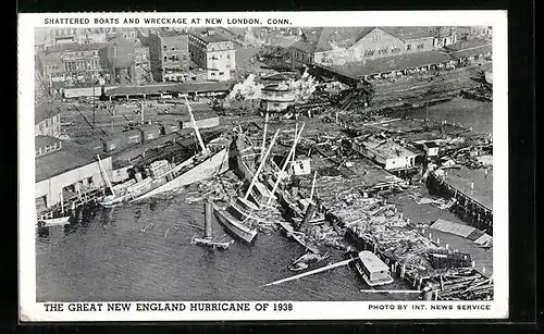 AK New London, Conn., Shattered Boats and Wreckage, Hurricane 1938