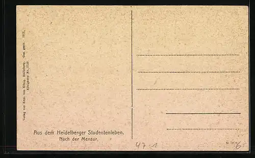 AK Heidelberg, Studenten nach der Mensur