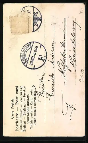 AK Junge Dame spielt auf einer kleinen Harfe