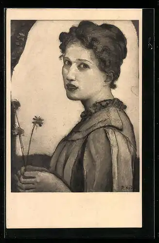 Künstler-AK Ferdinand Hodler: Mädchenbildnis (1903)
