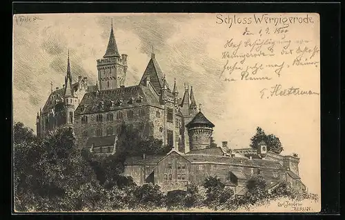 Künstler-AK Carl Jander: Wernigerode, Schloss Wernigerode