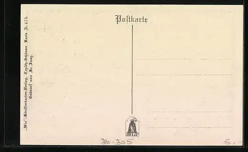 Künstler-AK Franz Jung-Ilsenheim: Wir sassen am einsamen Fischerhaus, Lied mit Noten